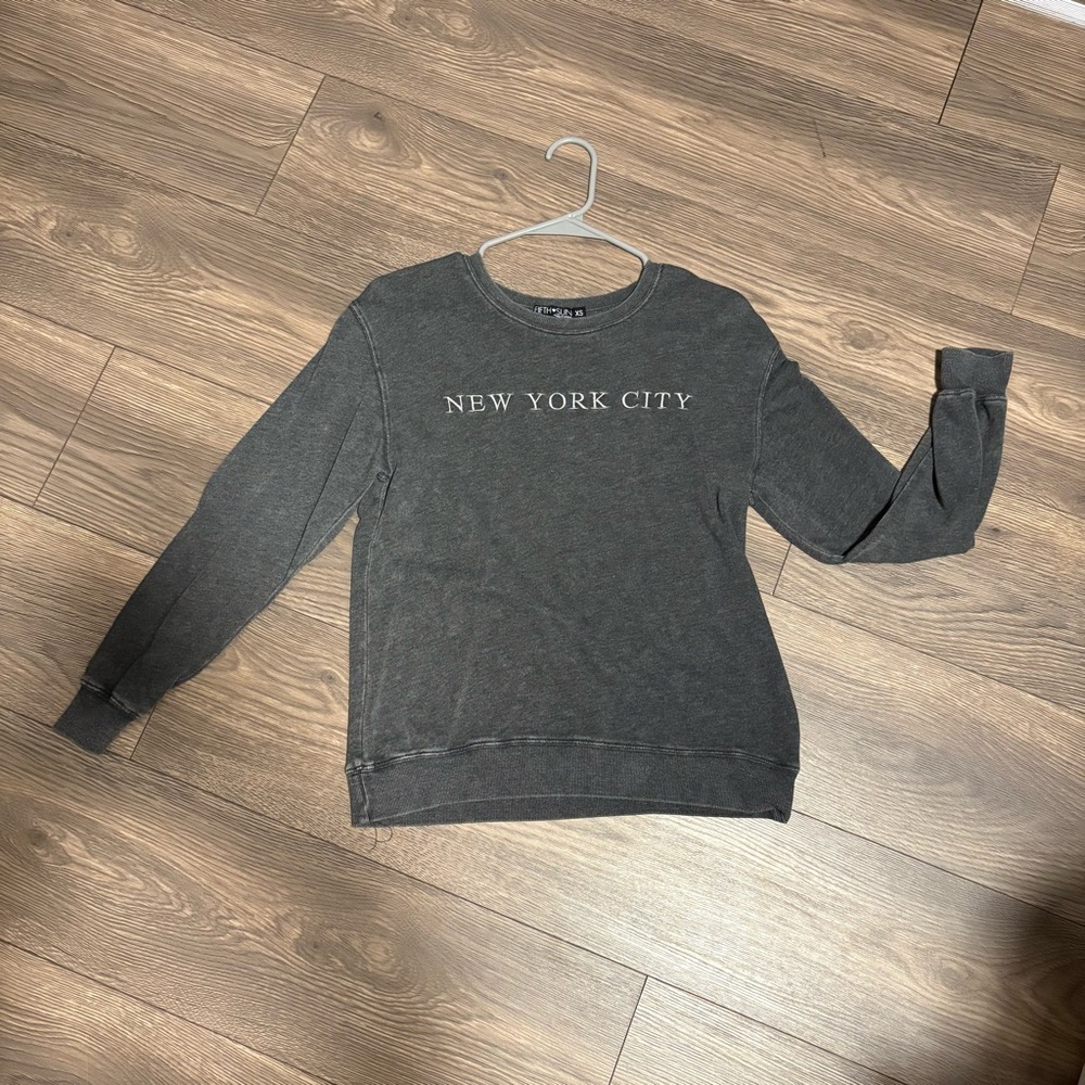 Fifth Sun New York City Charcoal Crewneck Sweater